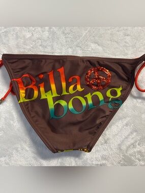 Y2K BILLABONG women's new deadstock rasta pattern bikini bottoms, S.